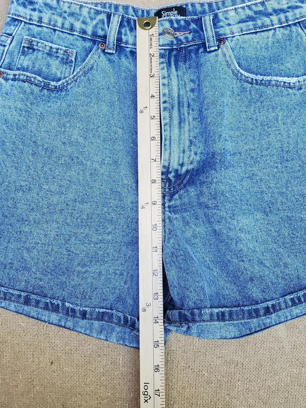 Society Vintage Wash Blue Denim Shorts